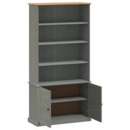 Berkfield Home Beautiful Bookcase VIGO Grey 85x35x170 cm Solid Wood Pine - Size: 85 x 35 x 170 cm - thumbnail 5