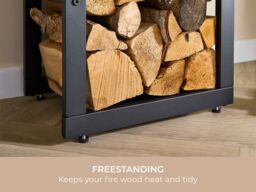 Adam Fires & Fireplaces Adam Stanton Tall Firewood Log Holder in Black - thumbnail 3