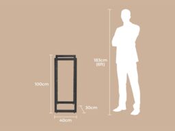 Adam Fires & Fireplaces Adam Stanton Tall Firewood Log Holder in Black - thumbnail 7