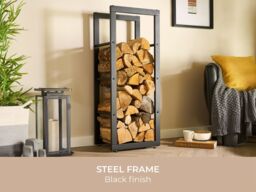 Adam Fires & Fireplaces Adam Stanton Tall Firewood Log Holder in Black - thumbnail 2