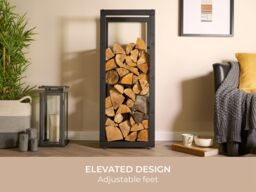 Adam Fires & Fireplaces Adam Stanton Tall Firewood Log Holder in Black - thumbnail 4