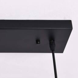 NIVOR 4 E27 Kitchen Island Chandelier, Industrial Rectangular Hanging Pendant in Black - thumbnail 6