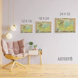 "Artery8 Sutton 1946 Pictorial Map Nantucket Island Canvas Wall Art Print - Size: W18"" x H24""" - thumbnail 4