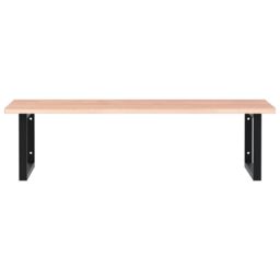 Berkfield Home Basin Shelf Wall Mounted Steel & Solid Wood Oak in Brown - thumbnail 4