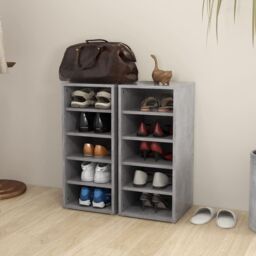 Berkfield Home Shoe Cabinets 2 pcs Concrete Grey 31.5x35x70 cm Engineered Wood - thumbnail 3