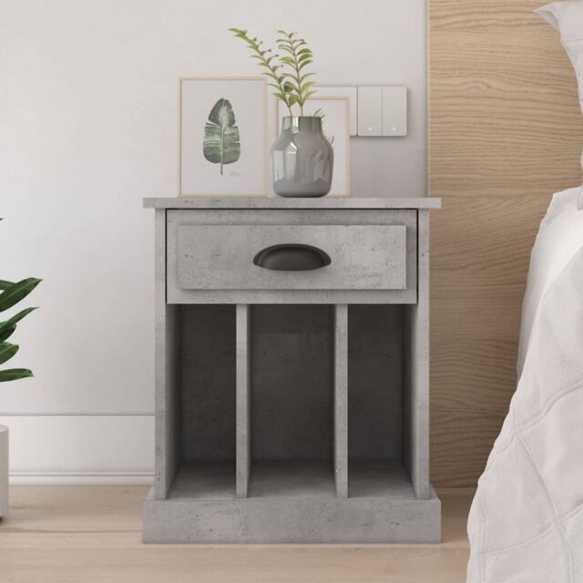 Berkfield Home Bedside Cabinet Concrete Grey 43x36x50 cm - Size: 43 x 36 x 50 cm - image 1