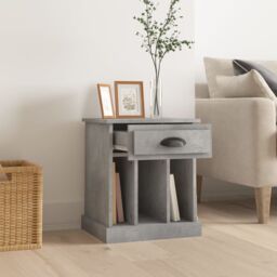 Berkfield Home Bedside Cabinet Concrete Grey 43x36x50 cm - Size: 43 x 36 x 50 cm - thumbnail 3