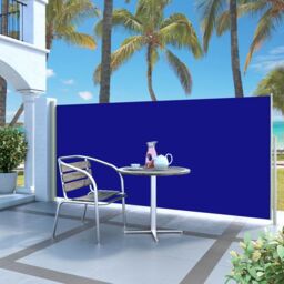 Berkfield Home Retractable Side Awning 140 x 300 cm Blue - thumbnail 1