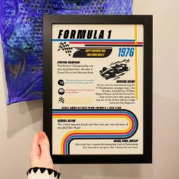 Afewhometruths Personalised 50th Birthday Gift Formula One Framed Print for F1 Fans - thumbnail 1