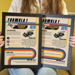 Afewhometruths Personalised 50th Birthday Gift Formula One Framed Print for F1 Fans - thumbnail 2