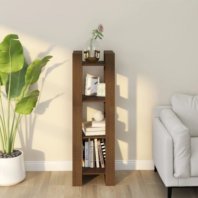 Berkfield Home Book Cabinet/Room Divider Honey Brown 41x35x125 cm Solid Wood - Size: 41 x 35 x 125 cm - image 1