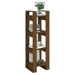 Berkfield Home Book Cabinet/Room Divider Honey Brown 41x35x125 cm Solid Wood - Size: 41 x 35 x 125 cm - thumbnail 5