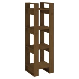 Berkfield Home Book Cabinet/Room Divider Honey Brown 41x35x125 cm Solid Wood - Size: 41 x 35 x 125 cm - thumbnail 2