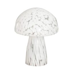 ValueLights Beau White Mushroom Confetti Glass Table Lamp - thumbnail 2