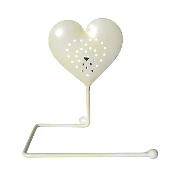 Glasstone Cream Heart Toilet Roll Holder - image 1