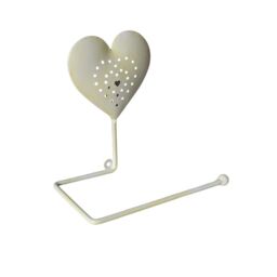 Glasstone Cream Heart Toilet Roll Holder - thumbnail 2