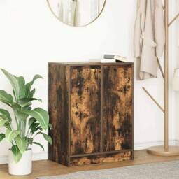 Berkfield Home Sideboard Smoked Oak 57x34x76 cm Engineered Wood in Brown - Size: 57 x 34 x 76 cm - thumbnail 2