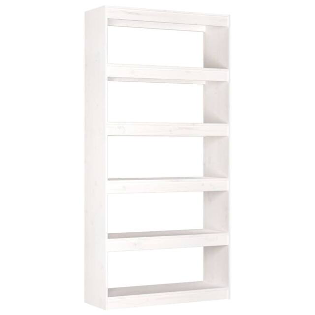 Berkfield Home Book Cabinet/Room Divider White 80x30x167.4 cm Solid Wood Pine - image 1