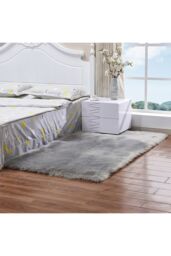Living and Home Grey Soft Shaggy Area Rugs Washable Quick-Drying Thick Pile Rug for Bedroom Living Room, 180cm L x 100 cm W - Size: 100 cm x 180 cm - thumbnail 5