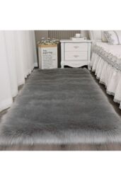 Living and Home Grey Soft Shaggy Area Rugs Washable Quick-Drying Thick Pile Rug for Bedroom Living Room, 180cm L x 100 cm W - Size: 100 cm x 180 cm - thumbnail 2