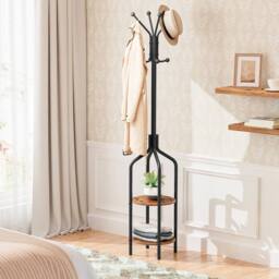 KORVIXA Coat Rack Coat Stand Hall Tree Free Standing in Black - Size: 900mm - thumbnail 3