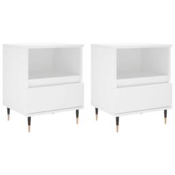 Berkfield Home Modern Bedside Cabinets 2 pcs White 40x35x50 cm Engineered Wood - Size: 40 x 35 x 50 cm - thumbnail 3