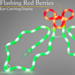 Christow Holly Christmas Rope Light Silhouette LED Wall Window Decoration 32cm x 45cm - Size: 32 cm x 45 cm - thumbnail 4