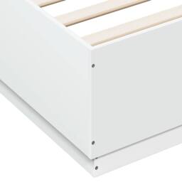 Berkfield Home Modern Bed Frame without Mattress White 150x200 cm King Size - thumbnail 7