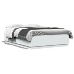 Berkfield Home Modern Bed Frame without Mattress White 150x200 cm King Size - thumbnail 3