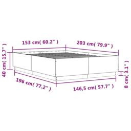 Berkfield Home Modern Bed Frame without Mattress White 150x200 cm King Size - thumbnail 9