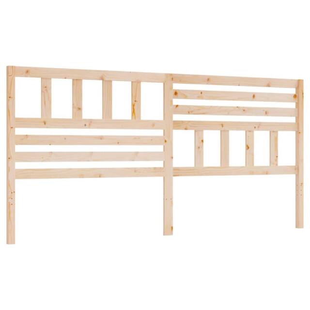 Berkfield Home Bed Headboard 206x4x100 cm Solid Wood Pine in Natural - Size: 206 x 4 x 100 cm - image 1