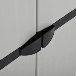 Berkfield Home Garden Storage Cabinet with 3 Shelves Grey&Black 68x40x168 cm in Grey - Size: 68 x 40 x 168 cm - thumbnail 6