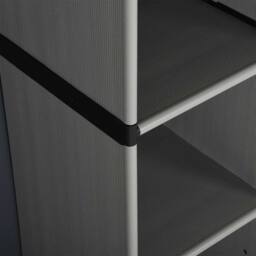 Berkfield Home Garden Storage Cabinet with 3 Shelves Grey&Black 68x40x168 cm in Grey - Size: 68 x 40 x 168 cm - thumbnail 7