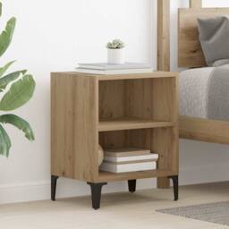 Berkfield Home Bedside Cabinet Artisan Oak 40x30x50 cm Engineered Wood in Brown - Size: 40 x 30 x 50 cm - thumbnail 2