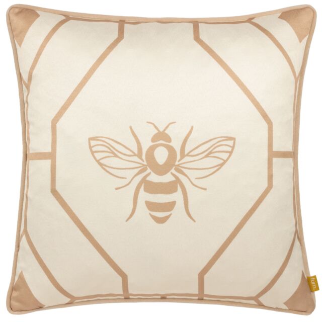 Furn Bee Deco Geometric Piped Cushion in Gold - Size: 43 cm x 43 cm - image 1