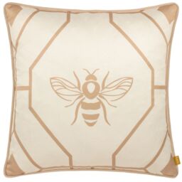 Furn Bee Deco Geometric Piped Cushion in Gold - Size: 43 cm x 43 cm - thumbnail 1
