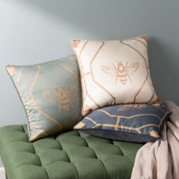 Furn Bee Deco Geometric Piped Cushion in Gold - Size: 43 cm x 43 cm - thumbnail 5