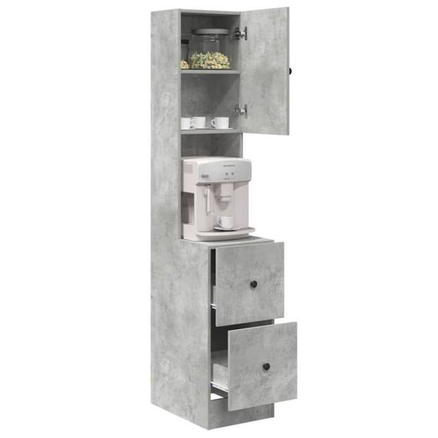 Berkfield Home Kitchen Cabinet Concrete Grey 35x50x180 cm Engineered Wood - Size: 35 x 50 x 180 cm - image 1