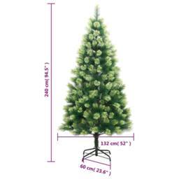 Berkfield Home Beautiful Artificial Hinged Christmas Tree with Stand 240 cm in Green - thumbnail 9