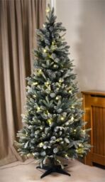 Xmas Haus 1.8m Pre-Lit 100ww Pop Up Frosty Pine Xmas Tree in White - Size: 1 Pack - thumbnail 2