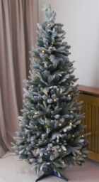 Xmas Haus 1.8m Pre-Lit 100ww Pop Up Frosty Pine Xmas Tree in White - Size: 1 Pack - thumbnail 5