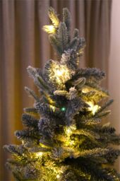 Xmas Haus 1.8m Pre-Lit 100ww Pop Up Frosty Pine Xmas Tree in White - Size: 1 Pack - thumbnail 6