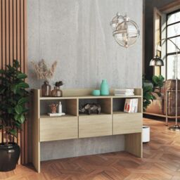 Berkfield Home Sideboard Sonoma Oak 105x30x70 cm Engineered Wood in Brown - Size: 105 x 30 x 70 cm - thumbnail 3