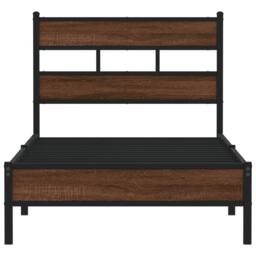 Berkfield Home Elegant Bed Frame Frame Brown Oak 75x190 cm Small Single Wood - thumbnail 4
