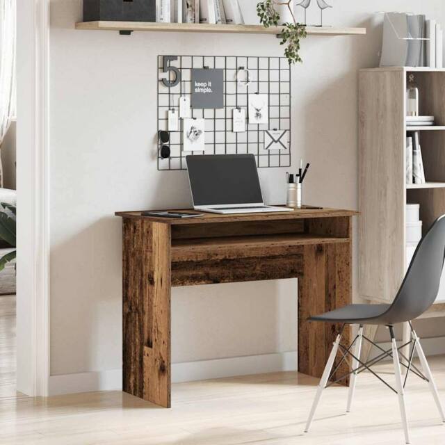 Berkfield Home Elegant Desk Old Wood 90x50x74 cm Engineered Wood in Brown - Size: 90 x 50 x 74 cm - image 1