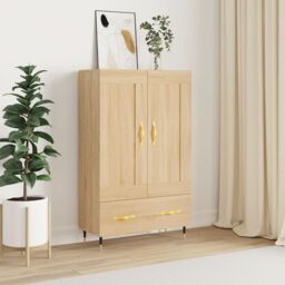 Berkfield Home Highboard Sonoma Oak 69.5x31x115 cm Engineered Wood in Brown - thumbnail 1