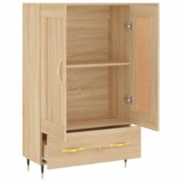 Berkfield Home Highboard Sonoma Oak 69.5x31x115 cm Engineered Wood in Brown - thumbnail 6