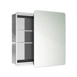 SPETLEK Bathroom Mirror Cabinet Wall Hung Mount Sliding in Silver - thumbnail 1