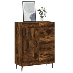Berkfield Home Sideboard Smoked Oak 69.5x34x90 cm Engineered Wood in Brown - thumbnail 3