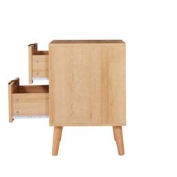 FURNITURE ONE Bedside Table Set of 2, Rattan Chest of 2 Drawers - Natural - Size: 1 Pack - thumbnail 5